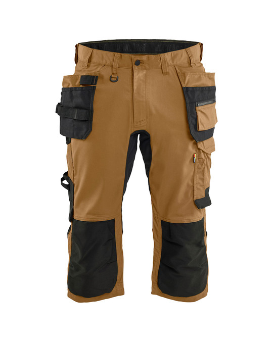 BLAKLADER Shorts | 1754 Nougat Craftsman Pirate Shorts with Holster Pockets in 2-Way Stretch