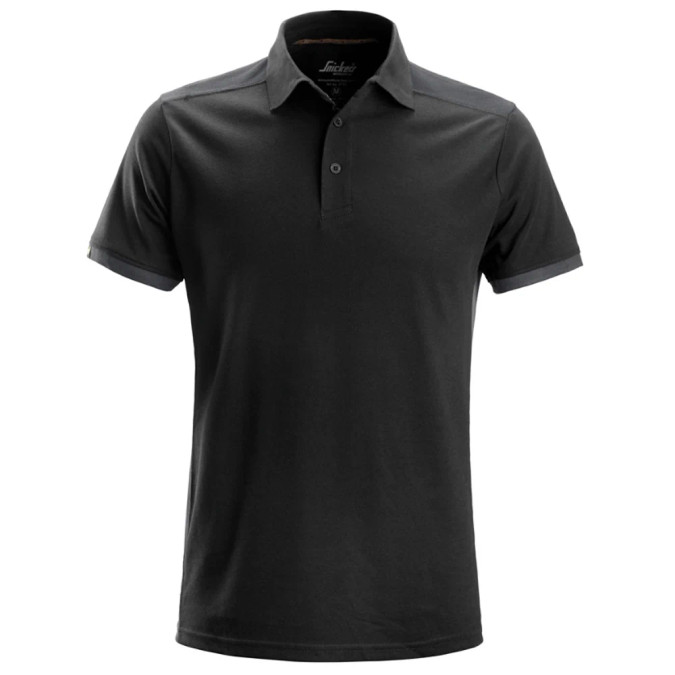 2715 Mens Black Steel Grey AllroundWork Polo Shirt in Durable Poly Cotton Blend