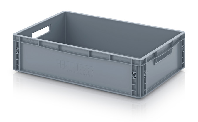 AUER Packaging euro containers solid are durable and versatile storage containers designed for professional warehouse, workshop and logistics applications.