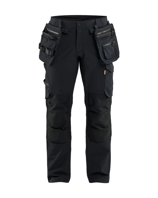 BLAKLADER Trousers | 1745 Black ToolRig Trousers with Kneepad Pockets in 4-Way Stretch