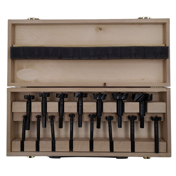 Experience the versatility of the Famag Forstner bit featuring Set 10, 12, 15, 16, 18, 20, 22, 25, 26, 28, 30, 35, 40, 45, 50 mm and Box.