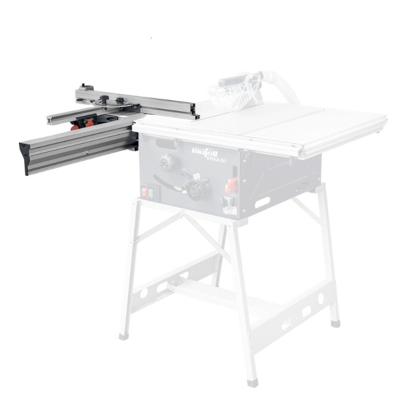 Funciton Sliding Table (201320) complete set with (207914) Universal Guide Fence for fine cutting details.