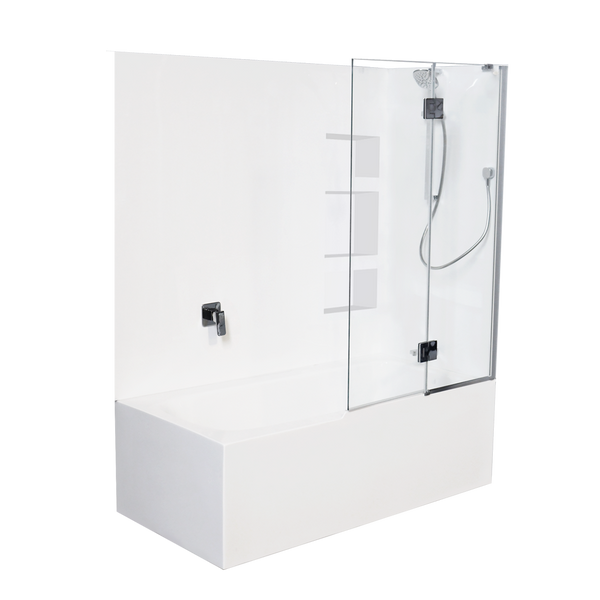 Evora Shower Over Bath with Milano Split Bath Screen Left or Right Hand