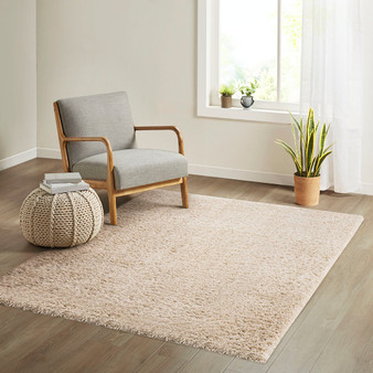 Madison Park Camdyn Cream Super Soft Polyester Shag Area Rug