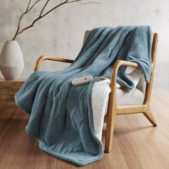 Sharper Image Amira Blue Dream Soft Heated Throw