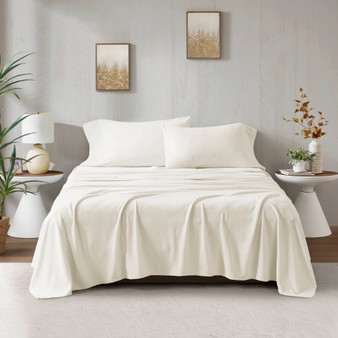 True North by Sleep Philosophy Micro Fleece Ivory Sheet Set