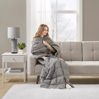 True North by Sleep Philosophy Hadly Grey Wearable Multipurpose Throw