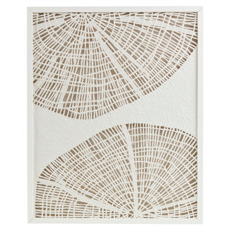 Madison Park Solana Off-White Framed Abstract Coastal Rice Shadowbox Wall Decor