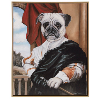 Madison Park Pet Portrait Captain Pug Captain's Guard Pug Framed Canvas Wall Art
