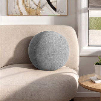 Chapel Hill Gabriella Light Grey Solid Round Ball Pillow