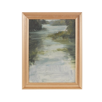 Madison Park Estuary Multi Abstract Landscape Framed Glass Wall Art
