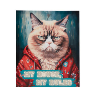 Madison Park Grumpy Cats My House, My Rules/Multi My House, My Rules Canvas Wall Art