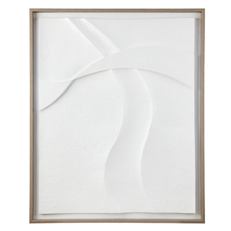 INK+IVY Paths Collide Off-White Textured Framed Carved Resin Dimensional Wall D??cor