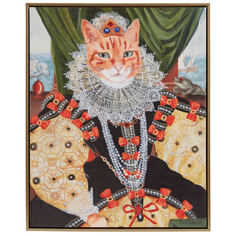 Madison Park Pet Portrait Queen Belle Kitty Queen Belle Framed Canvas Wall Art