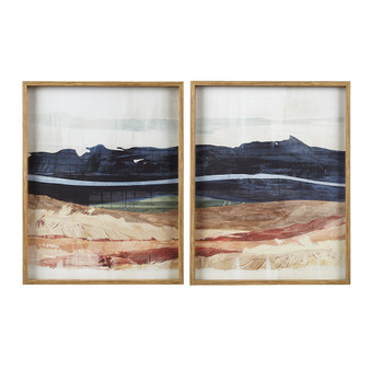 INK+IVY Dreaming Blue/Multi Abstract Landscape Diptych 2-Piece Framed Glass Wall Art Set