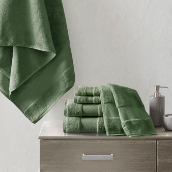 Madison Park Signature  Green Cotton 6 Piece Bath Towel Set