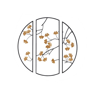 Madison Park Golden Gingko Leaves Black/Gold 3-piece Metal Wall Decor Set