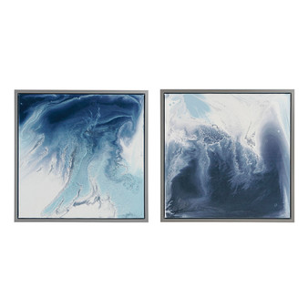 Madison Park Blue Lagoon 2 Blue Abstract 2-piece Framed Canvas Wall Art Set