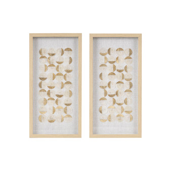 Madison Park Aurelian Emblem Natural/Gold Natural Capiz with Gold Foil 2-piece Shadowbox Wall Decor Set