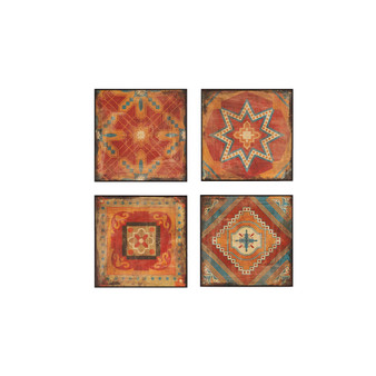 Madison Park Moroccan Tile Red 4-piece Framed Art Set