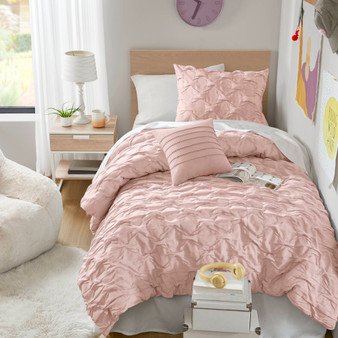Comfort Spaces Bailey Diamond Pucker Woven Comforter Set