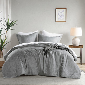 Comfort Spaces Camden Chambray Print Solid Comforter Set