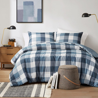 Comfort Spaces Jonah Plaid Check Printed Comforter Set