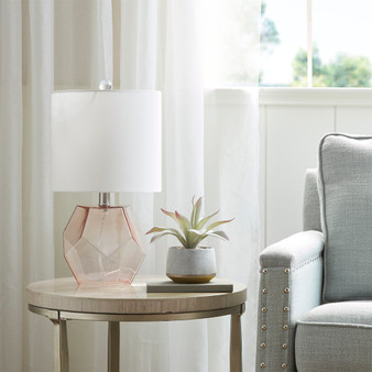 510 Design Bella Pink Geometric Glass Table Lamp