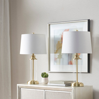 510 Design Clarity Glass Cylinder Table Lamp Set of 2
