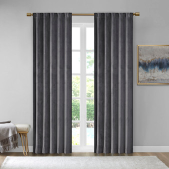 510 Design Colt Room Darkening Metallic Printed Poly Velvet Rod Pocket/Back Tab Window Panel Pair