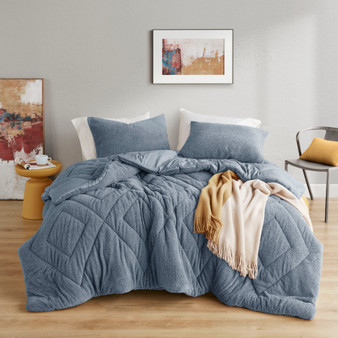 Comfort Spaces Kyla Double Diamond Quilted Teddy Comforter Set