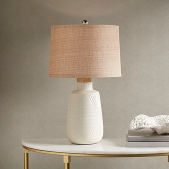INK+IVY Tate Ivory Boho Textured Ceramic Table Lamp