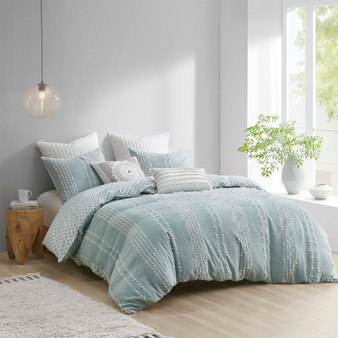 INK+IVY Kara 3 Piece Cotton Jacquard Duvet Cover Set
