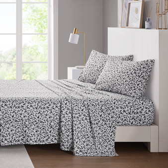 Intelligent Design Printed Microfiber Floral Sheet Set