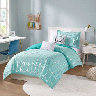 Intelligent Design Raina Metallic Printed Comforter Set