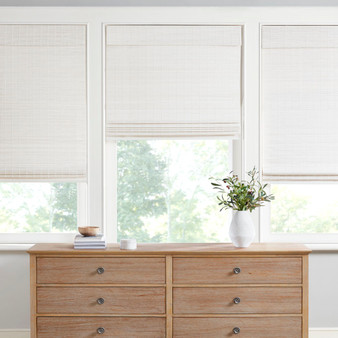Madison Park Alden White Bamboo Light Filtering Roman Shade 