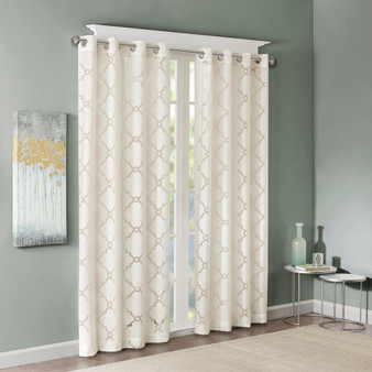Madison Park Eden Fretwork Burnout Sheer Curtain Panel