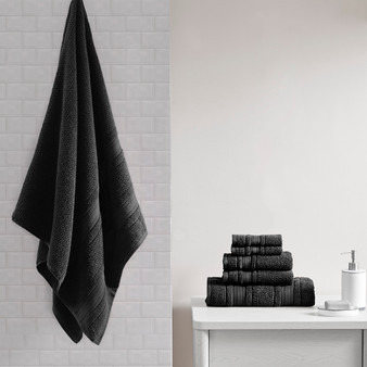 Madison Park Essentials Adrien Super Soft Cotton Quick Dry Bath Towel 6 Piece Set