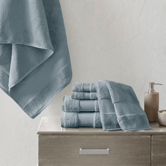 Madison Park Signature Turkish Blue Cotton 6 pcs Bath Towel Set