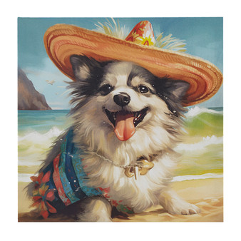 Madison Park Beach Dogs Chihuahua/Blue Multi Chihuahua Canvas Wall Art