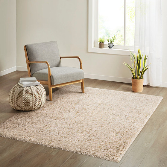 Madison Park Camdyn Cream Super Soft Polyester Shag Area Rug