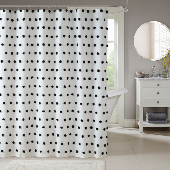 Madison Park Sophie Black Shower Curtain