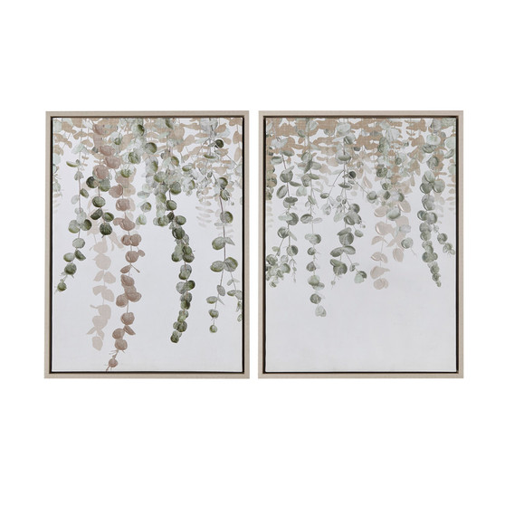 INK+IVY Botanical Waterfall Green Eucalyptus 2-piece Framed Canvas Wall Decor Set