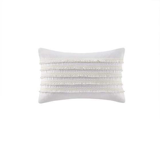INK+IVY Daria Ivory Cotton Oblong Pillow