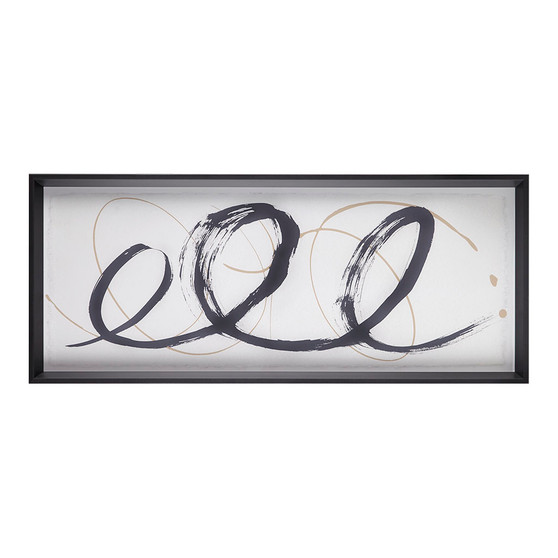 Madison Park Abstract Ambit Black Framed Glass Wall Art
