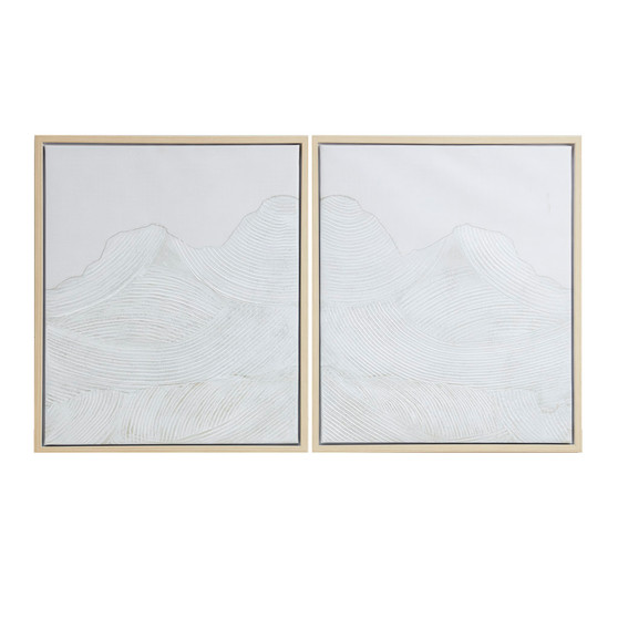 INK+IVY Desert Serenity Ivory Hand Embellished Abstract 2-piece Framed Canvas Wall Art Set