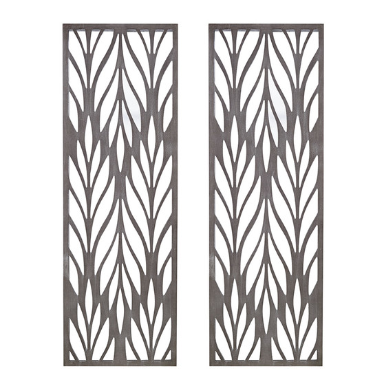 Madison Park Florian Reclaimed Grey Grey Laser Cut Wood 2-piece Panel Wall Decor Set