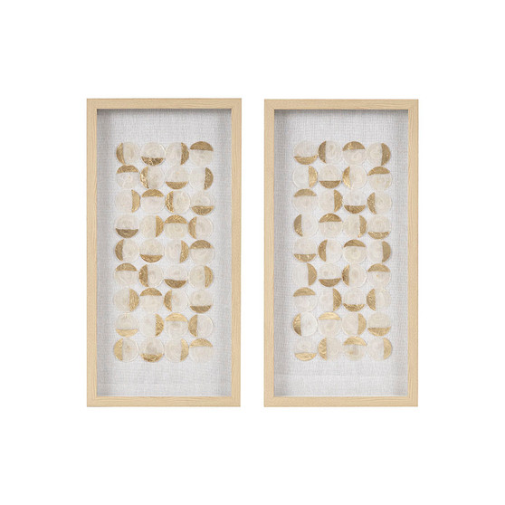 Madison Park Aurelian Emblem Natural/Gold Natural Capiz with Gold Foil 2-piece Shadowbox Wall Decor Set