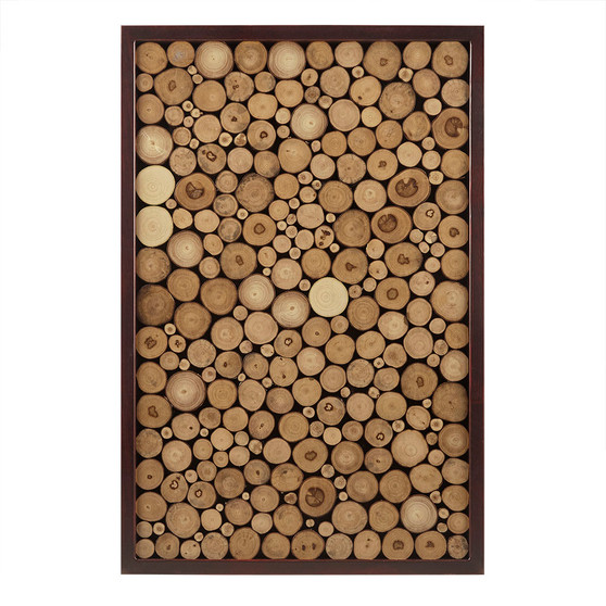 INK+IVY Topi Natural Natural Wood Slice Mosaic Wall Decor