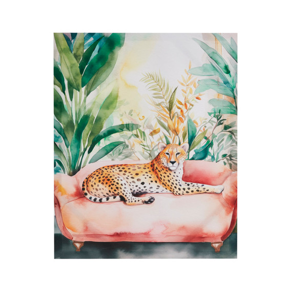 Madison Park Jungle Feline Cheetah Green Multi Jungle Cheetah Canvas Wall Art